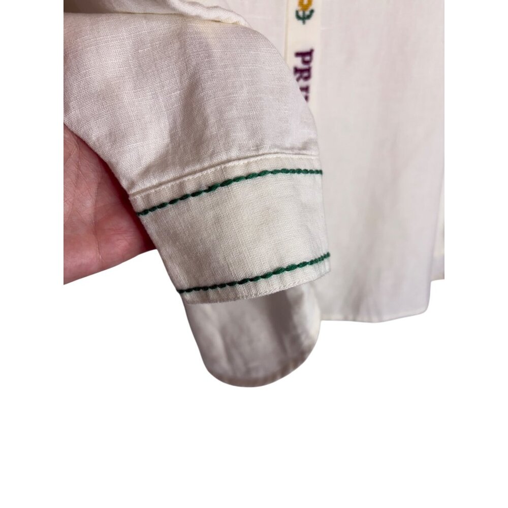 Sézane x Lucia Vergara Maxima Shirt Ecru with Embroidery-sz 38 (US 6) - Picture 9 of 14